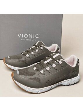 Vionic Edin Stone Knit Sneakers Womens 11 Arch Support Walking Shoes